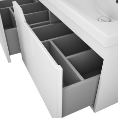 Тумба OWL 1975 Hella 120, 2 чаши, белый лак