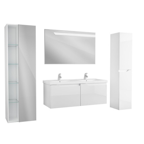 Тумба OWL 1975 Hella 120, 2 чаши, белый лак