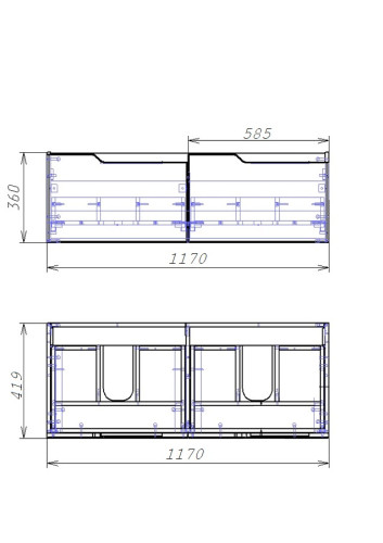 Тумба OWL 1975 Hella 120, 2 чаши, белый лак
