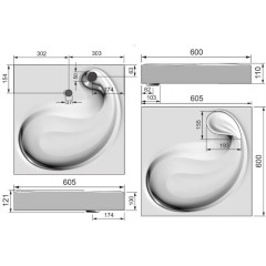 Умывальник над стиральной машиной &quot;Buta 60&quot; с кронштейном,без сифона