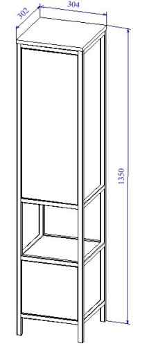 Пенал Cersanit BOTANIQUE 30х30х135 Напольный Зеленый (63016)