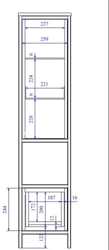 Пенал Cersanit BOTANIQUE 30х30х135 Напольный Зеленый (63016)