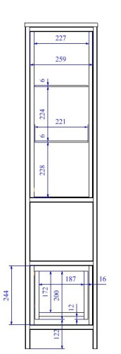 Пенал Cersanit BOTANIQUE 30х30х135 Напольный Зеленый (63016)