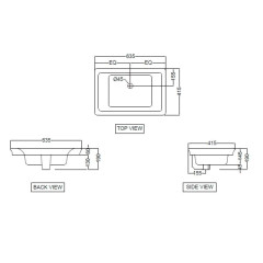 Раковина мебельная Jaquar 63.5х41.5х19.5, фаянс, цвет Белый (ARSWHT39601)