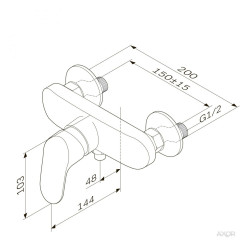 Смеситель для душа AM PM Like F8020016