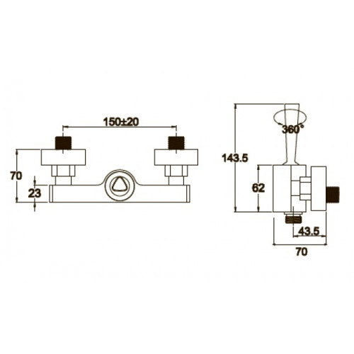 Смеситель для ванны KAISER Vista (65177)