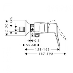 Hansgrohe 31672000 Metris Classic Смеситель для душа, однорычажный, ВМ, 1/2