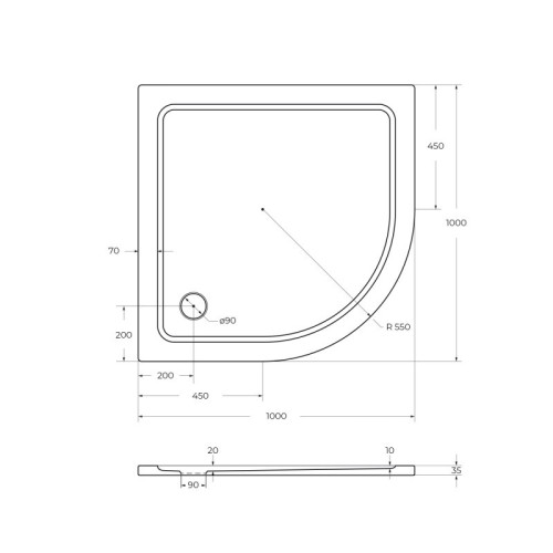 Каркас с ножками для SMC поддона CEZARES TRAY-M-R-80-ML