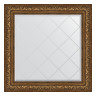 Зеркало настенное с гравировкой EVOFORM в багетной раме виньетка состаренная бронза, 90х90 см, BY 4341