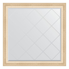Зеркало настенное с гравировкой EVOFORM в багетной раме старый гипс, 105х105 см, BY 4441