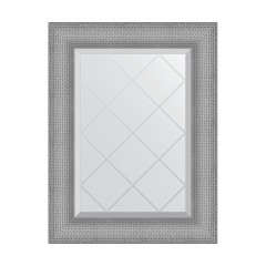 Зеркало настенное с гравировкой EVOFORM в багетной раме серебряная кольчуга, 57х74 см, BY 4541