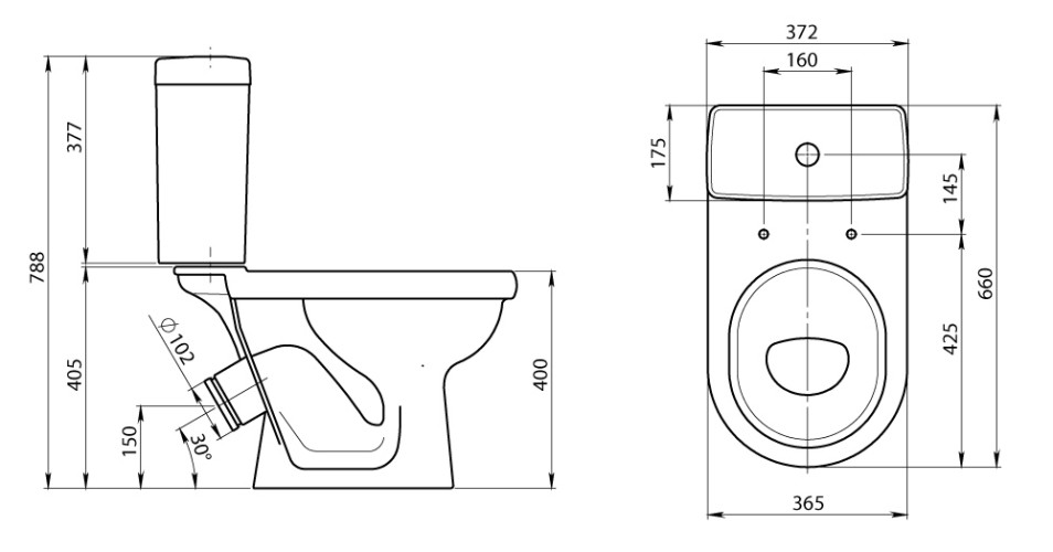 Santeri Визит Унитаз-компакт с сидением стандарт