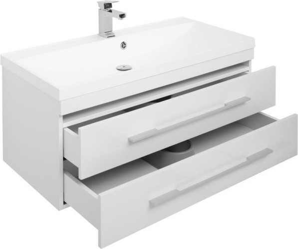 Тумба с раковиной Aquanet Нота NEW 100 белый