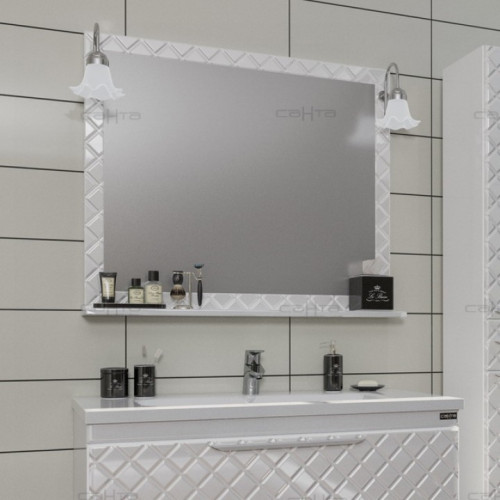 Зеркало СанТа Калипсо 100 2 навесных светильника
