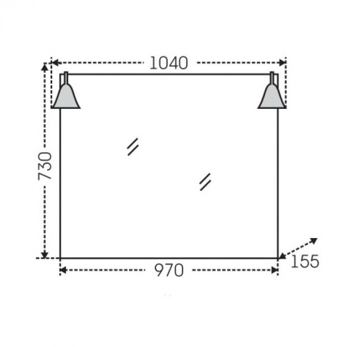 Зеркало СанТа Калипсо 100 2 навесных светильника