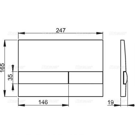 Кнопка смыва alcadrain M1738 24.7х1.9х16.5 для инсталляции, пластик, цвет Черный (M1738)