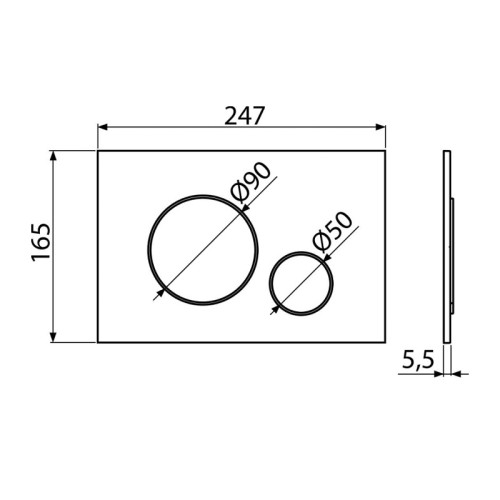 Кнопка смыва alcadrain 25х3.6х17 для инсталляции, пластик, цвет Белый (M676)