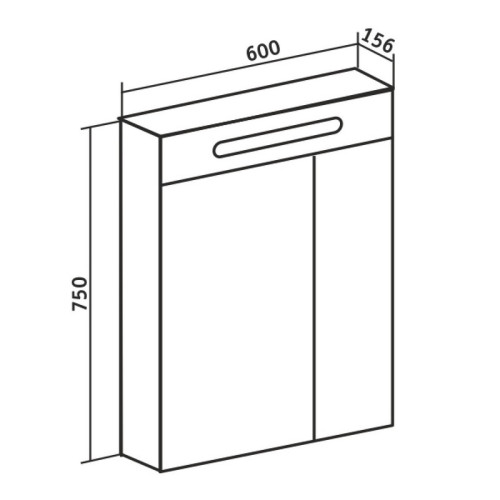 Зеркальный шкаф Runo Парма 60