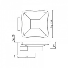 Мыльница Jaquar Kubix Prime Подвесной монтаж, Хром (AKPCHR35731P)