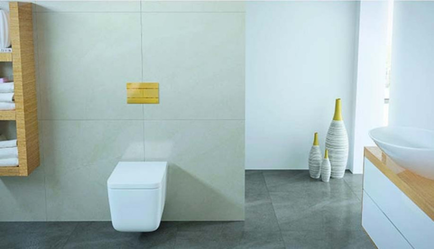 Кнопка смыва Oli 25.5х0.6х15 , пластик, цвет Золото (154962)