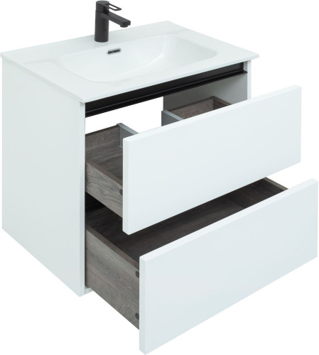 Тумба с раковиной De Aqua Ариетта NEW 60 белый матовый