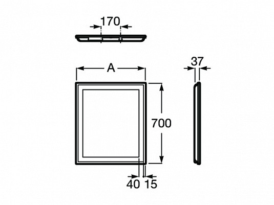 Зеркало Roca IRIDIA 800х700 мм, подсветка, антизапотевание (7.8123.4.100.0)