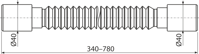 Гибкое соединение Alcadrain 40×40 (A710)
