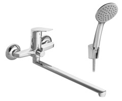 Смеситель Santek Кант для ванны длинный излив, с аксессуарами, хром (WH5A12002C001)