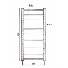 Водяной полотенцесушитель Grota Grosso 550х760