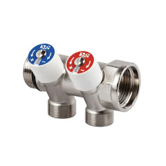 Коллектор распределительный SR Rubinetterie со встроенными клапанами 1&quot;х1/2&quot;на 2 выхода