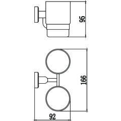 Держатель для двух стаканов Savol S-009568 хром