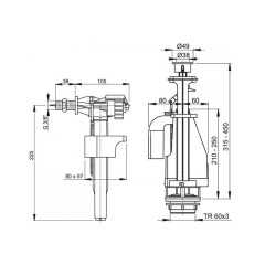 Выпускной комплект Alcadrain 3/8&quot; CHROM, с двойной кнопкой