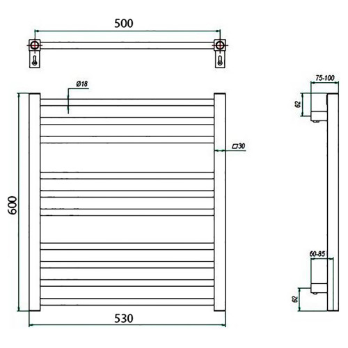 Полотенцесушитель ГРОТА CLASSIC 53/60