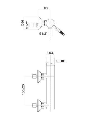 Смеситель для душа Fiore XENON 44CR5170, хром
