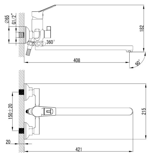 Смеситель Milardo Ukon UKOSBLCM10