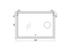 Зеркало Dream 100 alum (линза) с подсветкой Sansa