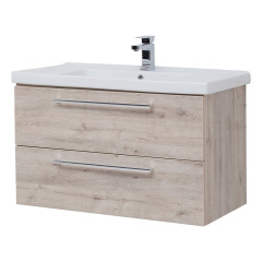 Тумба GIO, 80 см, подвесная, 2 ящика, дуб кантри