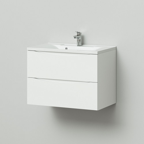 Тумба Итана Мишель 75 742х445х550 подвесная с раковиной Milena 75 Белый глянец (CS00080619)