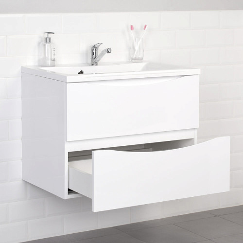 Тумба Итана Мишель 75 742х445х550 подвесная с раковиной Milena 75 Белый глянец (CS00080619)