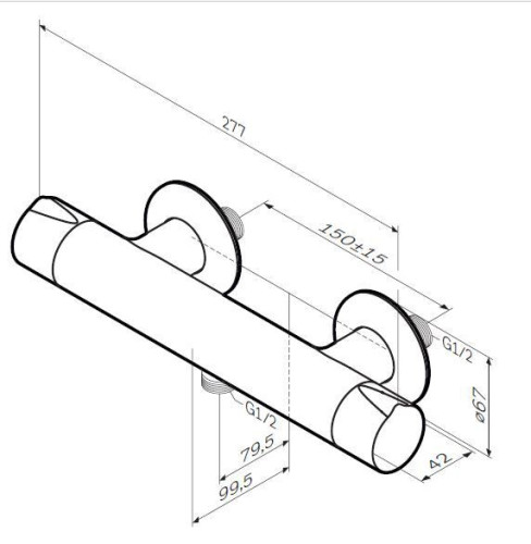 Смеситель для душа AM PM Like F8040000 с термостатом