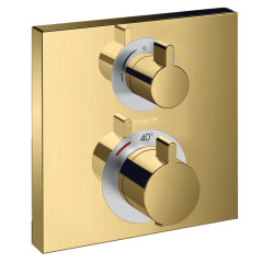 Hansgrohe Ecostat Square 15714990 термостат для 2 потребителей, полированное золото