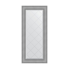 Зеркало настенное с гравировкой EVOFORM в багетной раме серебряная кольчуга, 57х127 см, BY 4542