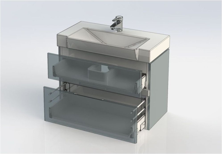 Тумба с раковиной Aquanet Виго 80 сине-серый