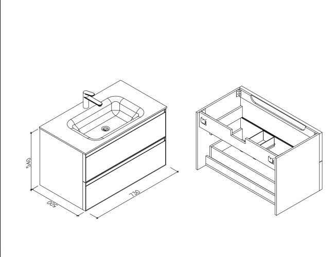 Тумба с раковиной Palermo 750