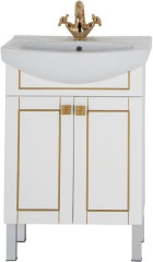 Тумба с раковиной Aquanet Честер 60 белый/золото