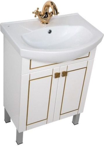 Тумба с раковиной Aquanet Честер 60 белый/золото