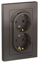 Розетка двойная с заземлением, 16А, в сборе, МОККО Schneider Electric ATLASDESIGN ATN000624