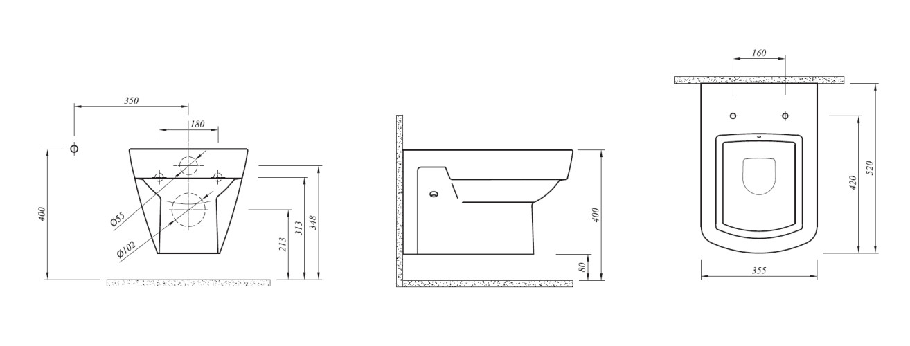 Унитаз подвесной KALE BASICS с сидением микролифт