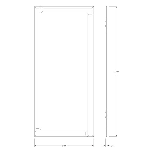 Зеркало настенное c зеркальным обрамлением Style EVOFORM 50х110 см, BY 0804