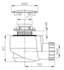 Сифон для душевого поддона PlastBrno EWN0540